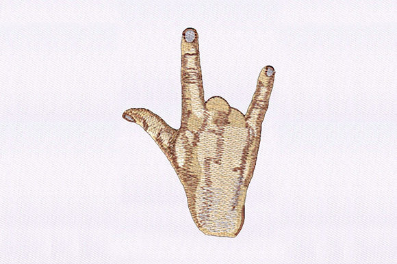 Rock on Hand Sign Embroidery Review