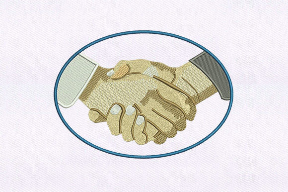 Shaking Hands Design Review for Embroidery Projects
